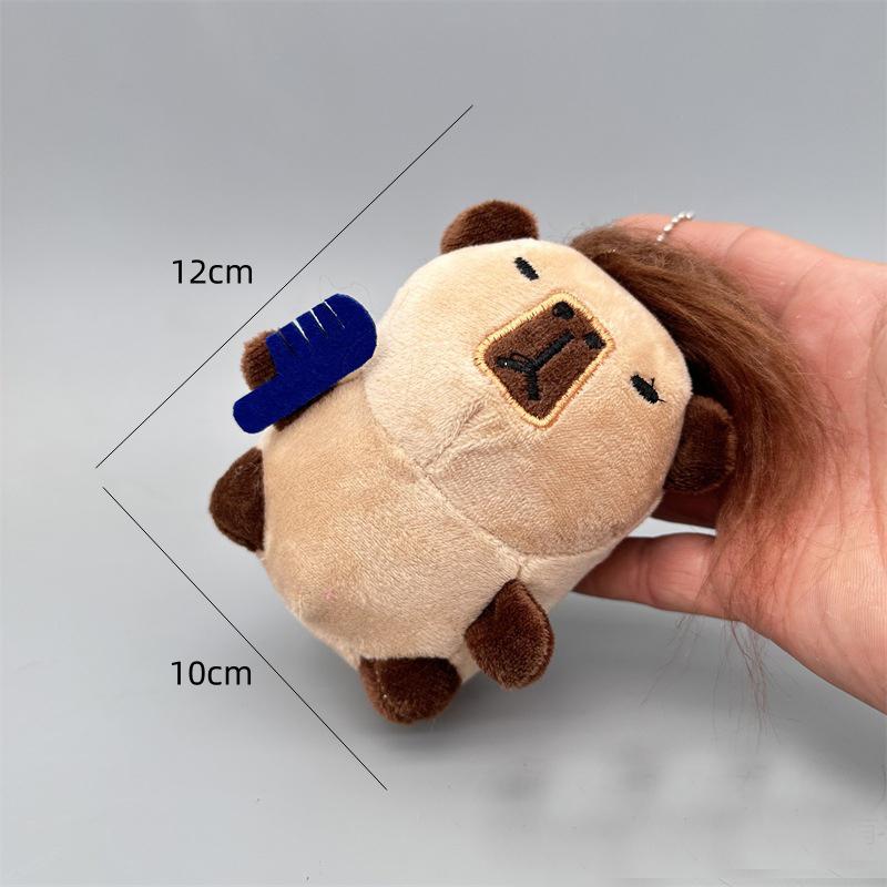 Плюшевый брелок с капибарой, милый кулон в виде сумки, креативный брелок с пушистыми животными, мягкая кукла, брелки, подарок на день рождения, автомобильный кулон, стол