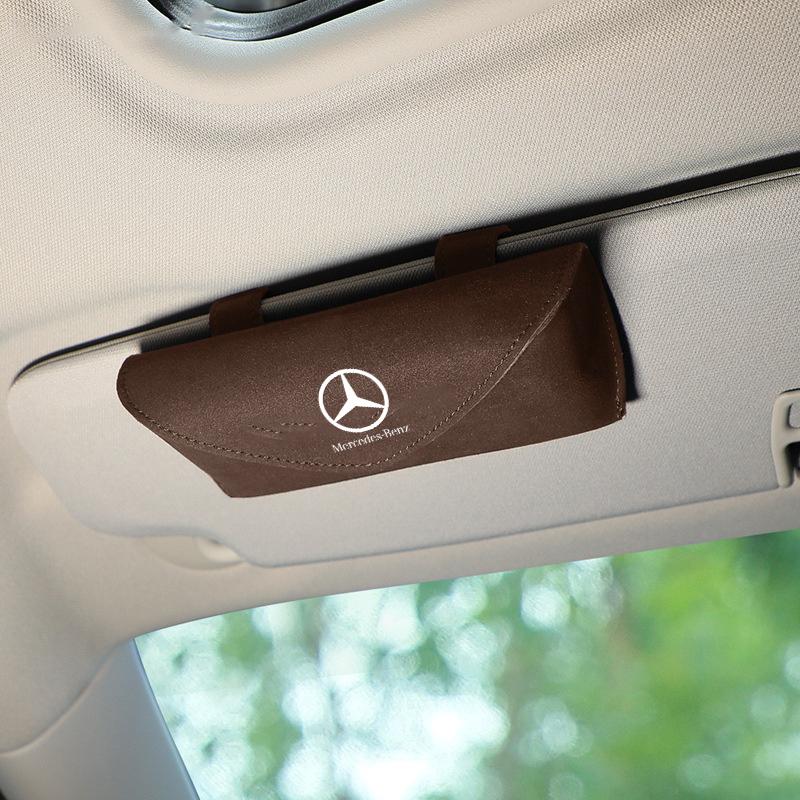 Car Sunglasses Case Glasses Storage Boxes Holder Sun Visor For Mercedes Benz CLS CLA CLK CLG GLS W212 W213 W205 W177 W247 W176 FYZAB1