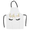 Eyelash Artist Apron Soft Breathable Washable Eyelash Pattern Apron for Kitchen Beauty SalonWhite