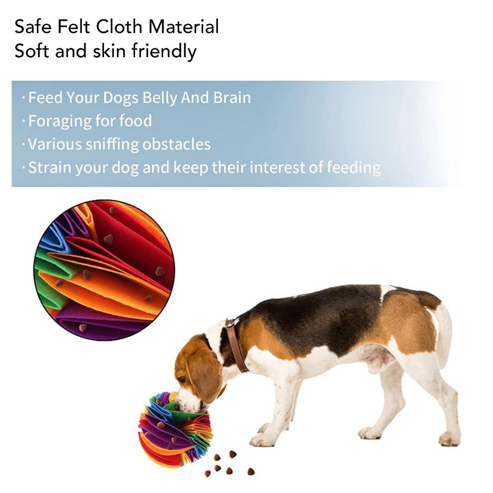 Rainbow Multicolor Snuffle Ball Plush Fleece Pet Puzzle Ball Enrichment Ball Energy Consuming