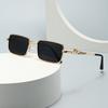 Популярные мужские солнцезащитные очки Европейский и американский уличный стиль Инфлюенсер Instagram Модель Прямоугольные металлические солнцезащитные очки для женщин 1421