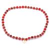 [Q8660] - Golden Red 'Boho' Steel Designer Bracelet - 3 Mm Beads