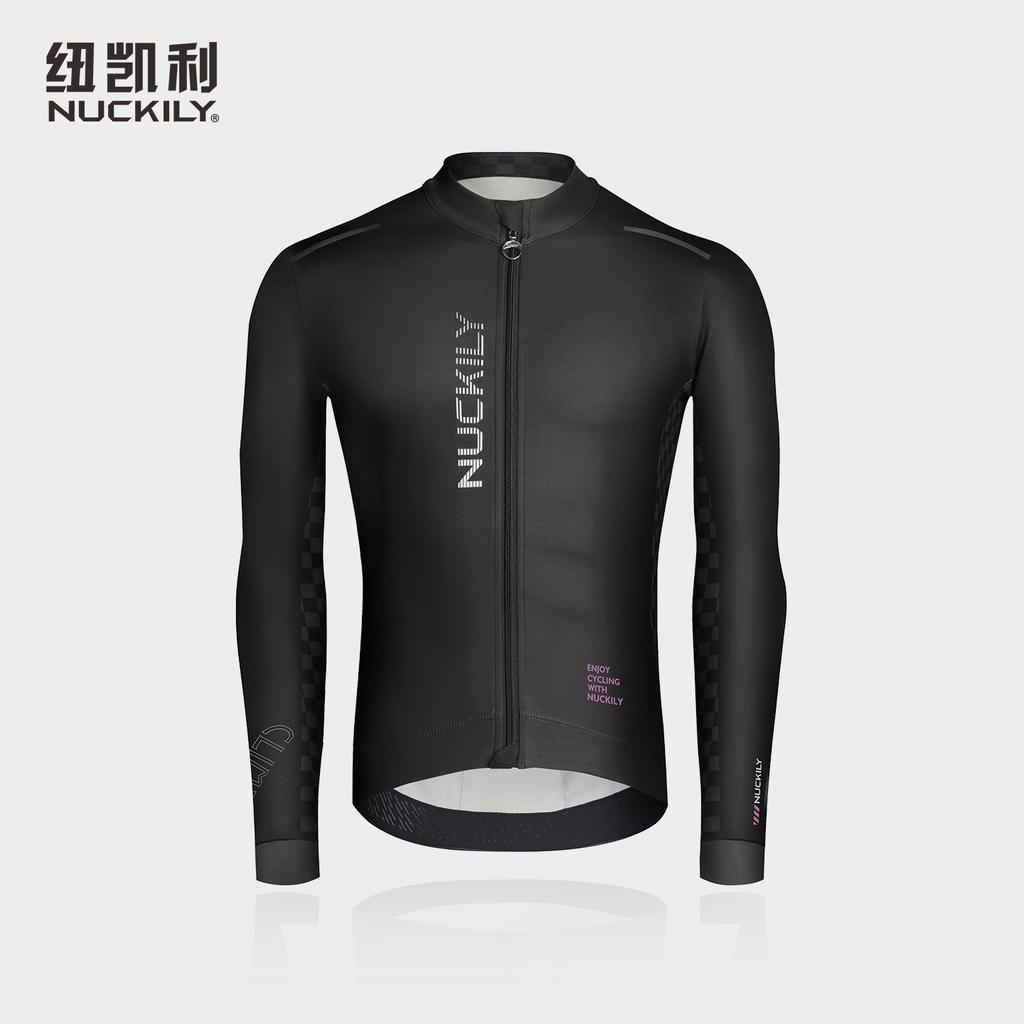 NUCKILY fleece cycling suit autumn and winter warm long-sleeved suit road bike bicycle fleece jacket men's