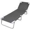 VidaXL Folding Chaise Lounge Adjustable Backrest Grey Garden Sunbathing Deck Chair 44293