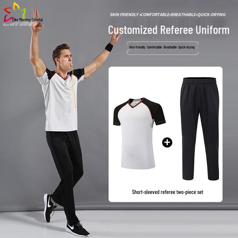 Summer Short-Sleeve Football Referee Uniform Set