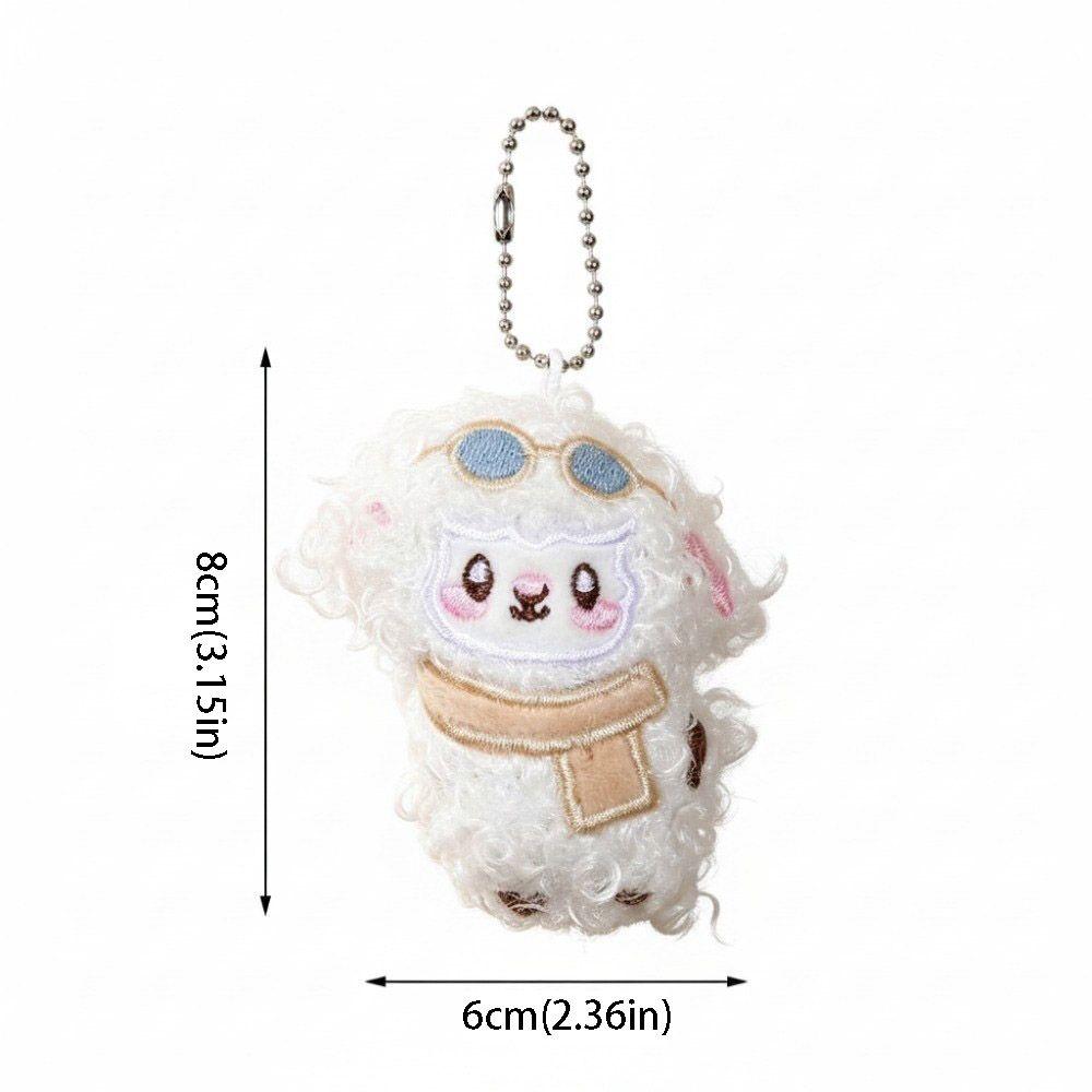 Kawaii Fluffy Lamb Doll Keychain Cute Cartoon Fluffy Hugging Pendant Year of the Sheep