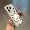 Парный чехол Rilakkuma: Совместим с iPhone 12/14/16/17 Pro Max, Мягкий чехол, Ударопрочный, Интегрированная кнопка камеры.