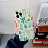 Оригинальный квадратный жидкий силиконовый чехол с милым кактусом для iPhone 14 11 12 13 Pro Max Mini X XS XR 7 8 Plus, противоударный чехол «сделай сам»