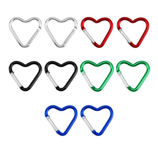 20 шт. карабин в форме сердца, прочный алюминиевый брелок с пружинным крючком для рюкзака