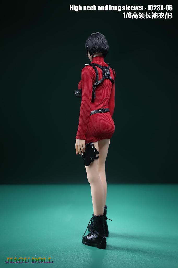Toys and Hobbies Scale Action Figure Beautiful Sexy Woman Office Lady OL Fits TBLeague Body Long Sleeve High Neck Dress Skirt and Pistol Holster