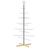 VidaXL Arbre de Noël en métal avec base en bois noir 150 cm 359604