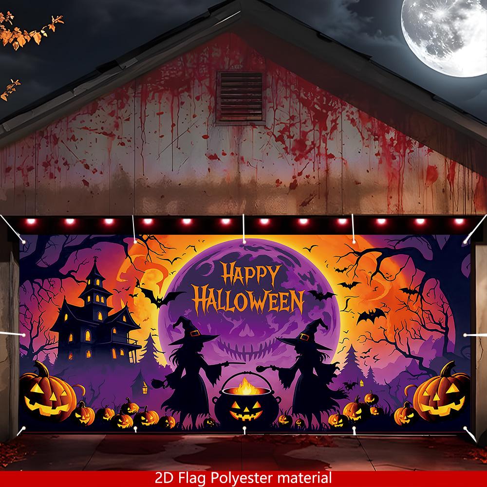 One Halloween garage banner featuring bats, suitable for Halloween partieszyc