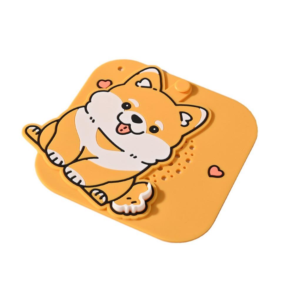 Cartoon Dog Floor Drain Mat Anti-odor Sewer Filter Pad for Bathroom Hair Collection