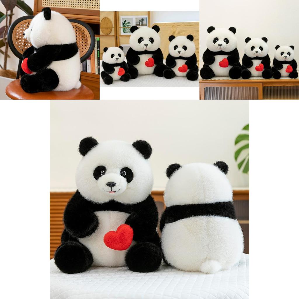 Panda Plush Toy With Soft Short Plush And Pp Cotton Filling For Kids Gift