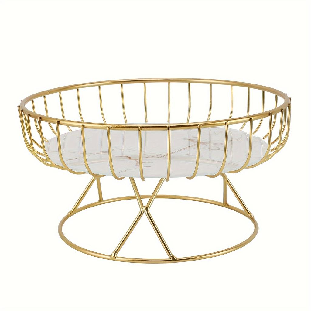 1 Piece of European-style Light Luxury Fruit Plate, Creative Living Room Home Fruit Basket, Afternoon Tea Candy Dessert Stand
