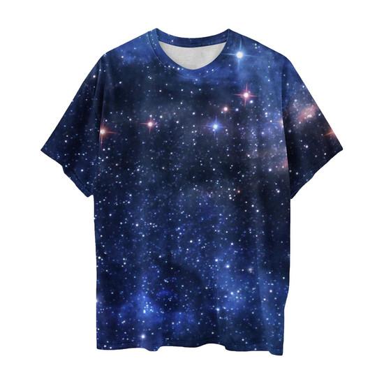 Summer New Galaxy Space Graphic 3D Print T-Shirts Men Women Short Sleeve Round Neck T Shirt Harajuku Y2K Tops Tees Man Clothing