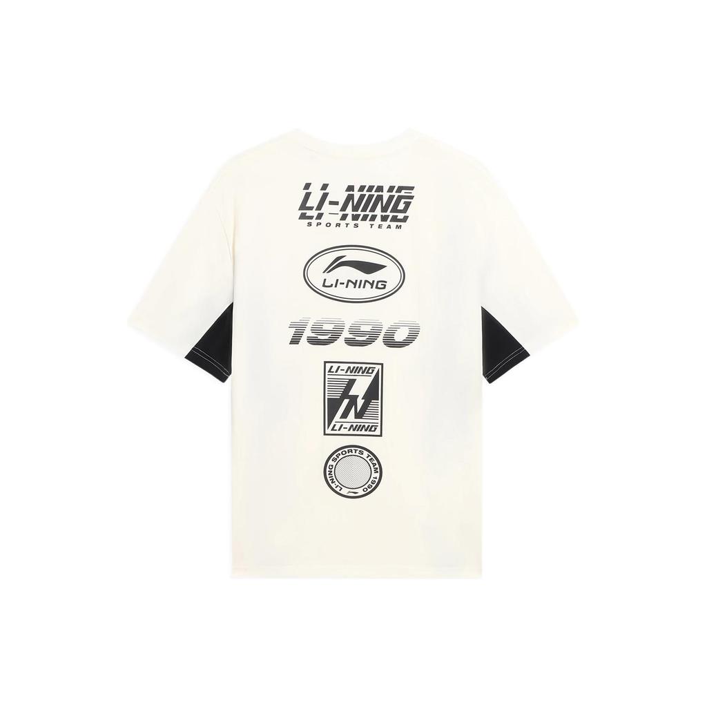 Li Ning Китай Li Ning Футболки Мужские Кремовый Круглый вырез Умеренный Другое AHSS121-1