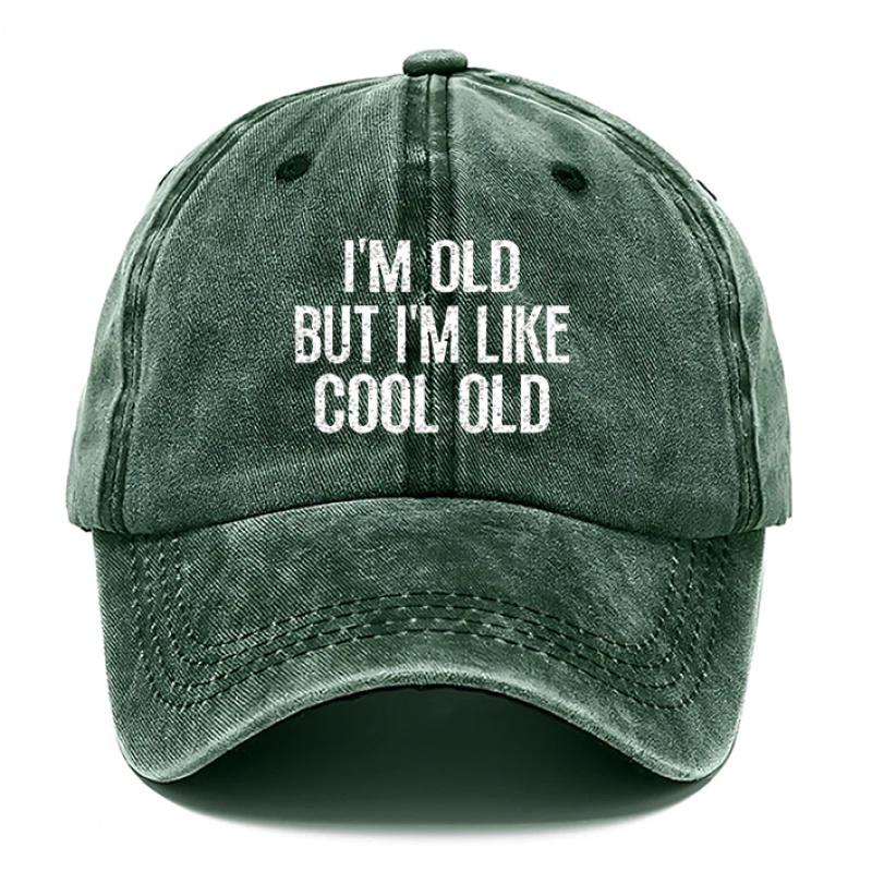 pc IM Old Printed Baseball for Men Women Adjustable Hook Loop Washed Breathable Dad Hat Suitable for Outdoor Beach Ca