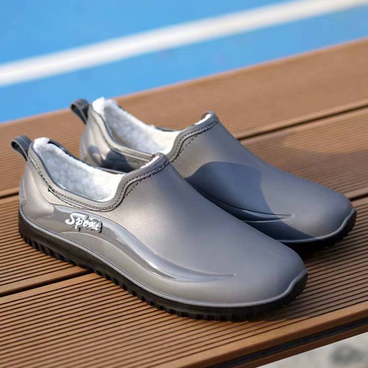 New fashion short rain shoes men's four-season work shoes low-top non-slip kitchen shoes fishing water shoes waterproof rain shoes