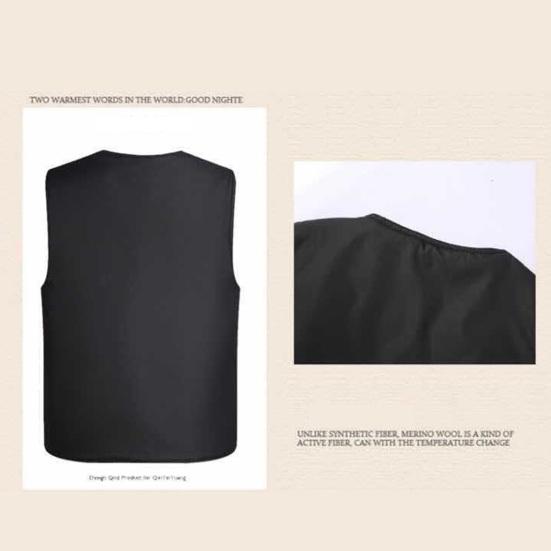 Мужской осенне-зимний жилет, толстый плюшевый жилет без рукавов на молнии с V-образным вырезом, сплошной цвет с несколькими карманами, жилет среднего возраста для отца-рыбалки, мужской зимний жилет, пальто