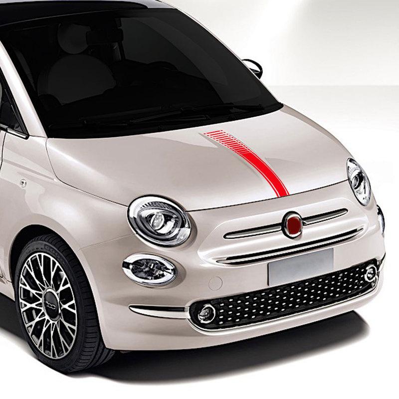 Наклейки на капот автомобиля для Fiat 500 Abarth, Автомобильные полосы для стайлинга, Декоративные аксессуары для тюнинга, Виниловые наклейки