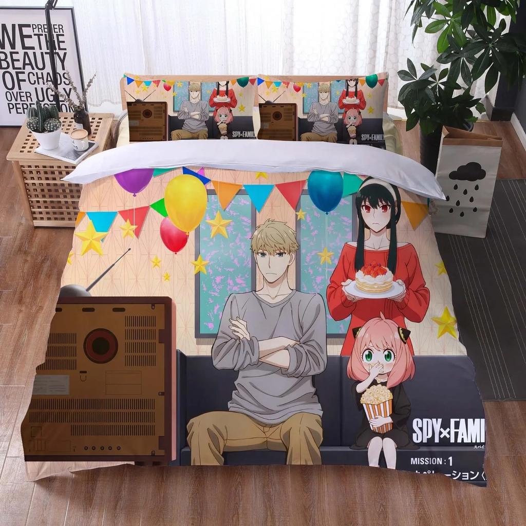 Аниме Spy Family Anya Постельное белье Пододеяльник Спальня Одеяло Покрывала Односпальный Твин King Size Покрывало Домашний Текстиль