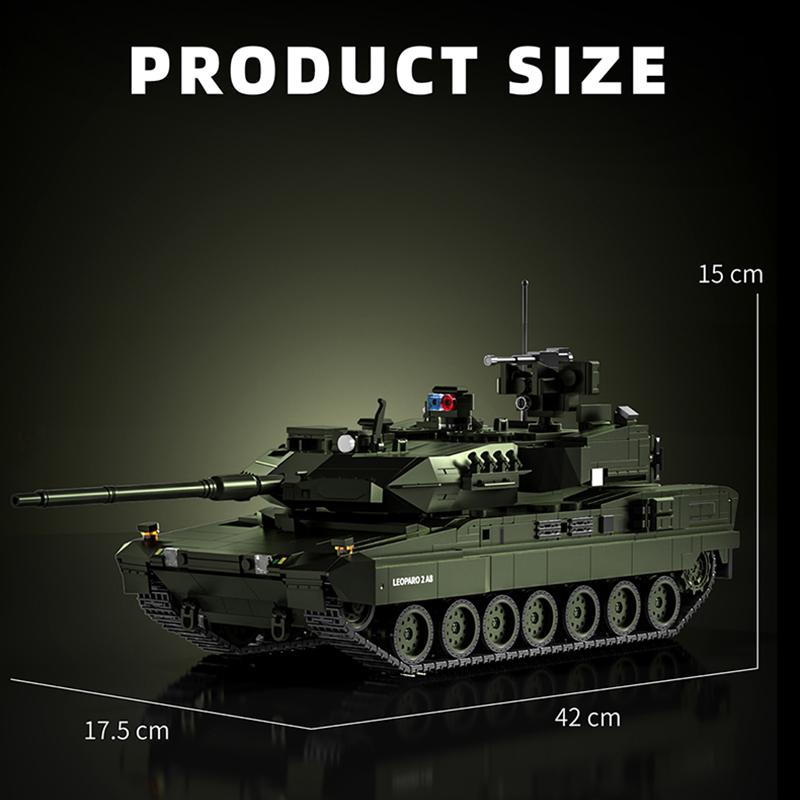 Военный MOC 1/28 2306 деталей Leopard 2A8 Армейский основной боевой танк Строительные блоки Кирпичики Современный набор танков Игрушки Для Детей Мальчиков Подарки