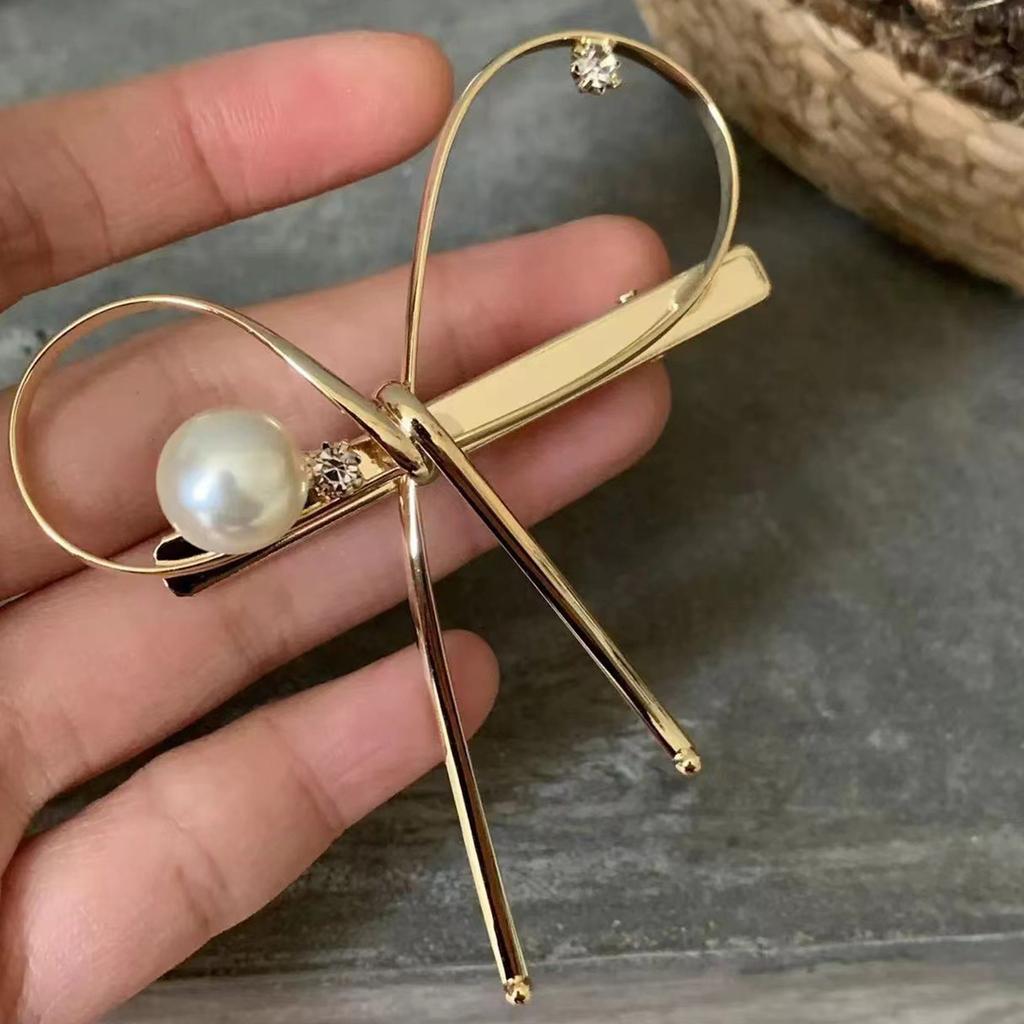Electroplate Bowknot Hair Clip Metal Hair Clip Korean Hairpin Female Side Clip Cute Hair Decors Women Fashion Barrettes
