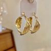 Women Metal Double Layer Hoop Earrings, Light Luxury Plain Circle Ear Buckles, Temperament Large Fashion Ear Jewelry