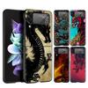 Чехол для телефона с рисунком дракона для Samsung Galaxy Z Flip 4 Чехол Черный Для Samsung Z Flip 3 Жесткий ПК Роскошный Складной Корпус Fundas Сумка