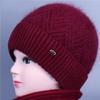 Middle-aged and Elderly Winter Hat Women Plus Velvet Warm Grandma Cotton Hat Winter Mother Knitted Woolen Hat Old Lady Hat