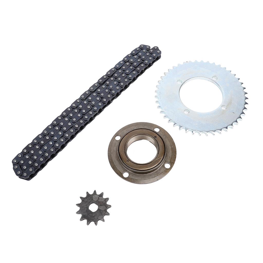 T8F Front Rear Sprocket Chain Kit Steel 120 Links Chain 13T 10mm H Hole Front Sprocket 44T 4 Hole