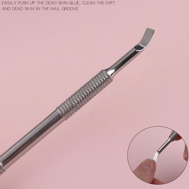 1 шт. Нейл-арт Двусторонний Пушер для Кутикулы из Нержавеющей Стали Ложка для Удаления Мертвой Кожи