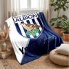 Фланелевое одеяло West Bromwich Albion FC с индивидуальным текстом и логотипом футбольного клуба, персонализированное флисовое покрывало, особый подарок для дивана, спальни, дома