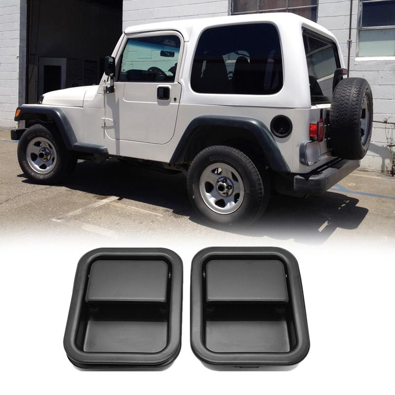 M31K-Metal Front Exterior Door Handle Set Full Door Type 55176382AE 55176383AE for 1987-2006 Jeep Wrangler TJ L YJ