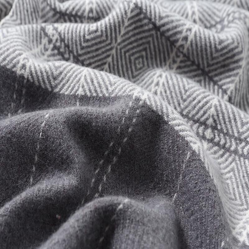 Hengyuanxiang Geometric Pattern 100% Wool Scarf