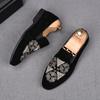 Мода Новая Мужская Мода Принт Вышивка Замшевые Лоферы Оксфорды Zapatos De Novio Мужские Вечеринка Свадебное Платье Формальные Выпускные Туфли