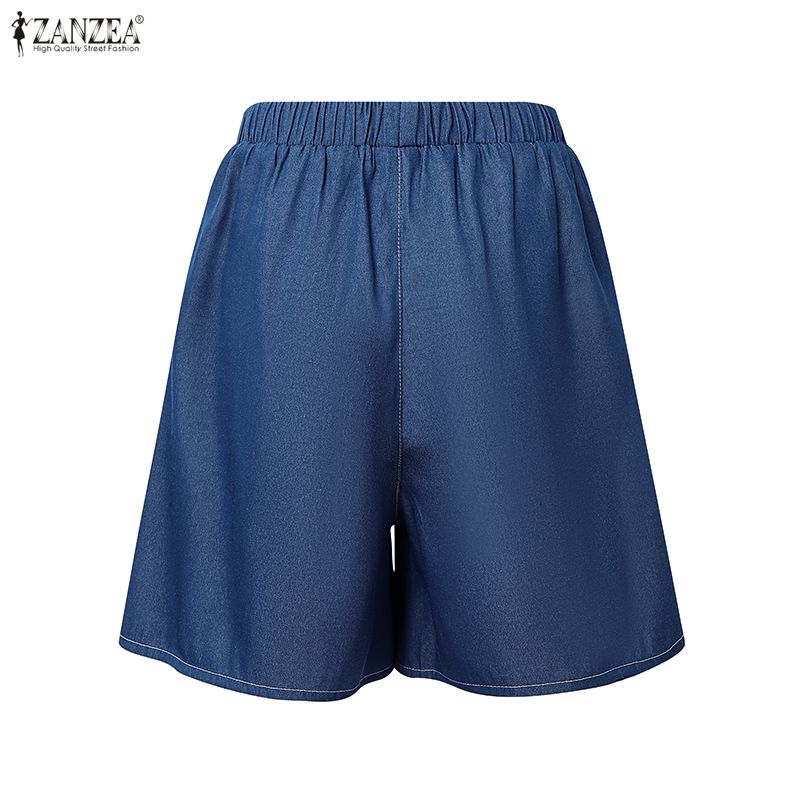ZANZEA Женские летние повседневные шорты свободного кроя с эластичной талией и принтом