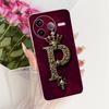 Для Xiaomi Poco F7 Pro 5G Чехол Прозрачный Роскошная Корона Буквы от А до Я 2D Плоский Узор Мягкий Корпус 24117RK2CG