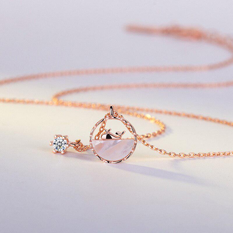 925 пробы стерлингового серебра кристалл кисточка кит круглый кулон бусины ожерелье для женщин девочек ювелирные изделия чокер воротник