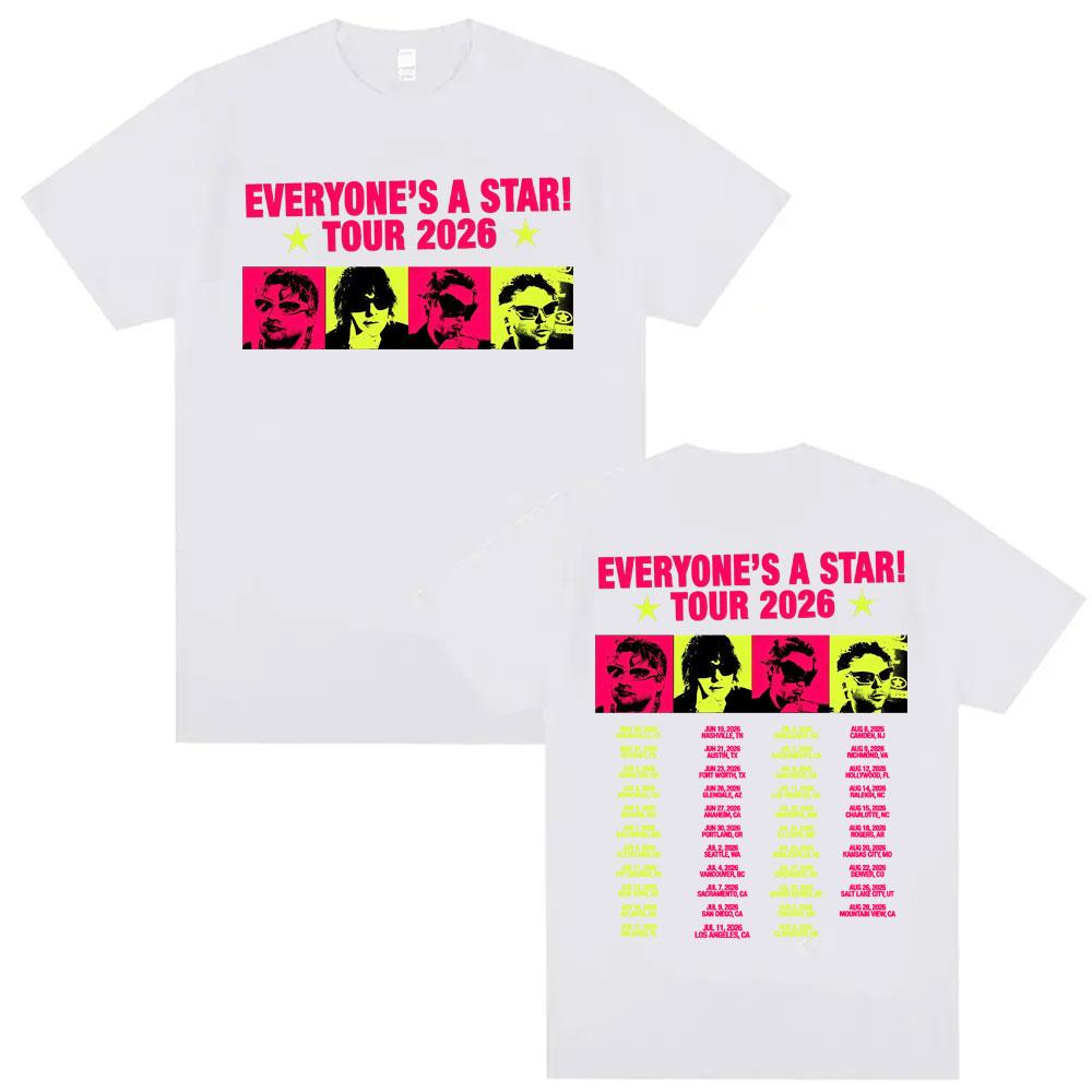 Everyones A Star Tour 2026 Album Tshirts Unisexs WOMEN Retro Comfortable and loose Unisexs and WOMENs Tshirts