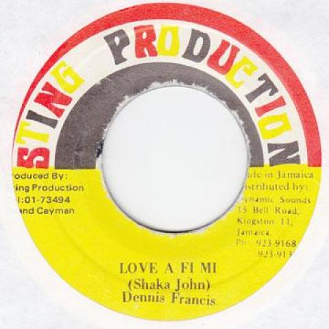 7inch Record DENNIS FRANCIS - Love A Fi Mi Sting Productio 1990 Jamaica Reggae, Ska & Dub