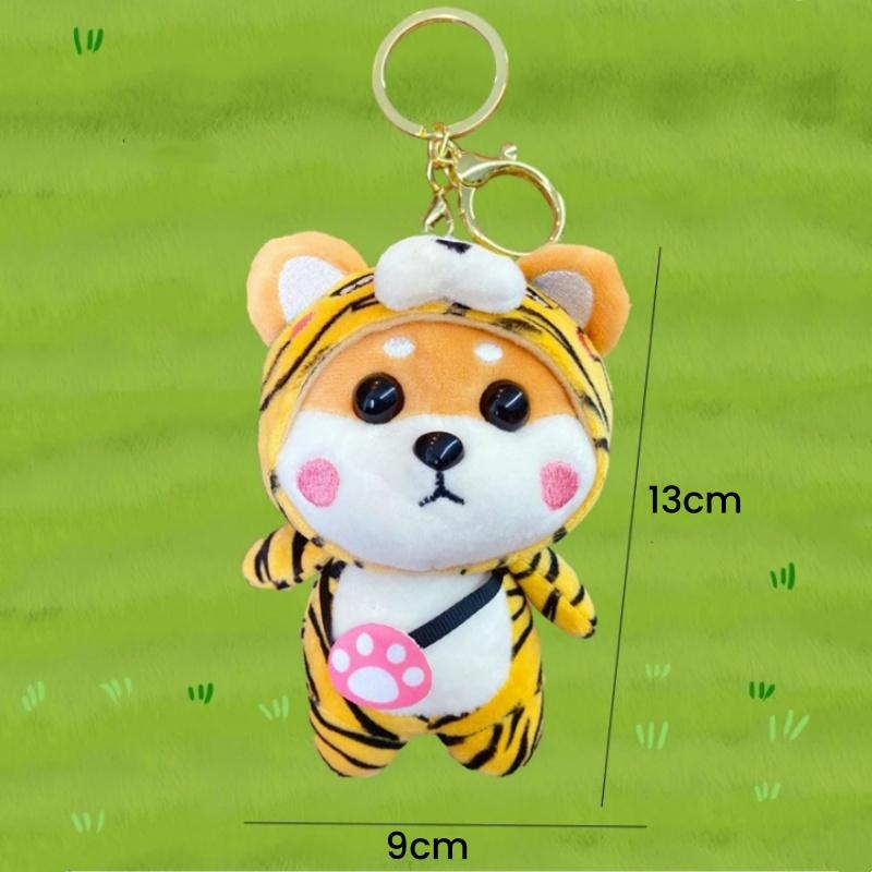 Мультяшная клубника сиба-ину плюшевая кукла игрушка брелок милый брелок студенческий рюкзак кулон женская сумка брелок