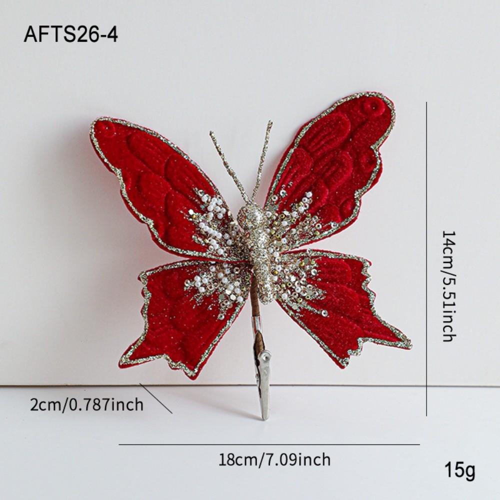 Sequins Artificial Butterfly Clip Simulated Christmas Tree Decoration Home Party