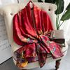 180*90cm Luxury Brand Ladies Spring Summer Long Silk Scarf Shawl Digital Painted Shawl Gogh Oil Painting Lady Foulard Bandanna