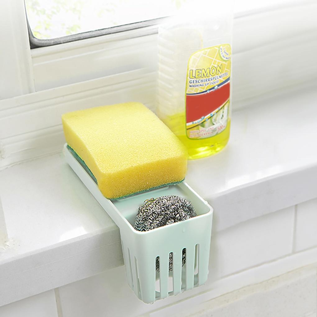 Suction-type dishwashing sponge holder for bathroom and kitchen