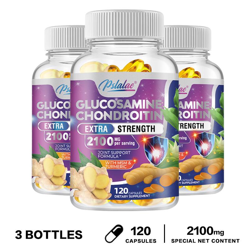 Pslalae - 2100mg Glucosamine Chondroitin MSM Complex Nutritional Capsules - Joint Health