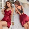 Sexy Short Halter Cross Suspender Skirt Thin Dress Female Summer V-neck Cross Home Nightdress