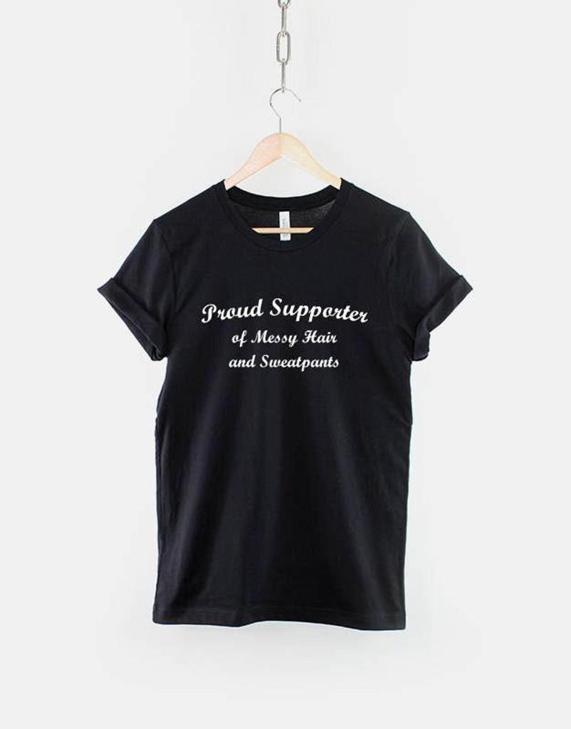Messy Hair Shirt Casual Tee: Relaxed Lazy Sunday Vibe, Soft Cotton (XS-6XL, Womens Fashion)