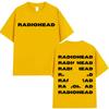 Rock Band Radiohead Тур 2025 Логотип Футболки Мужская Мода Поп Одежда Оверсайз Футболка Унисекс Хип-Хоп Хлопковые Футболки Высокого Качества